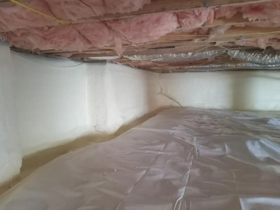 Crawl space encapsulation with closed-cell spray foam for Roof Waterproofing in Dingman